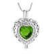 Emerald Green May Birth Stone Heart Shaped Urn Locket for Cremated Ashes