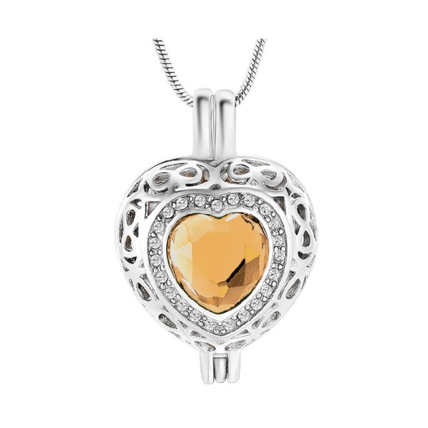 November Birth Stone Heart Urn Locket