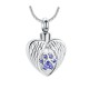 Angel Wings Blue Paw Print Urn Necklace