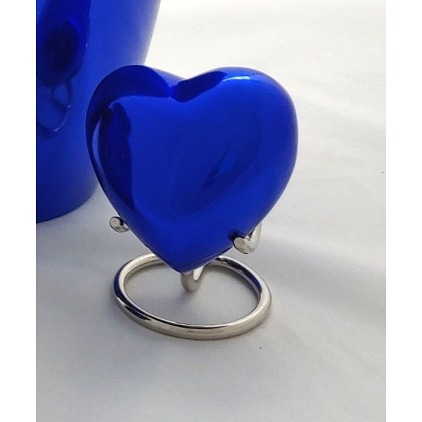 small blue heart keepsake urn
