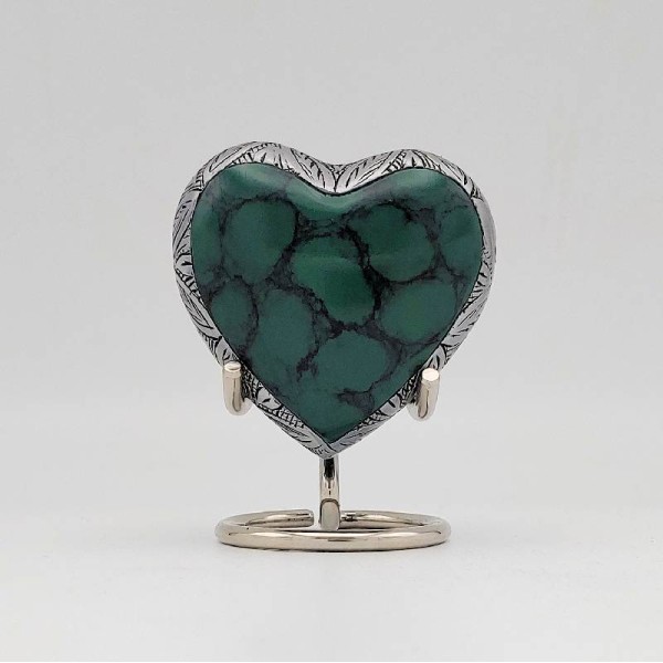 Green Heart Cremation Urn - Holds Small Portions of Ash Green Heart Urn - Holds Small Portions of Ash