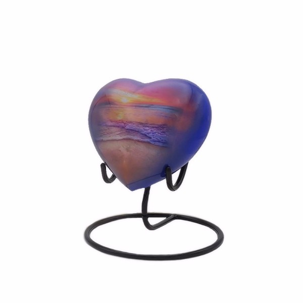 Purple Siesta Key Heart Keepsake Urn for Ashes 