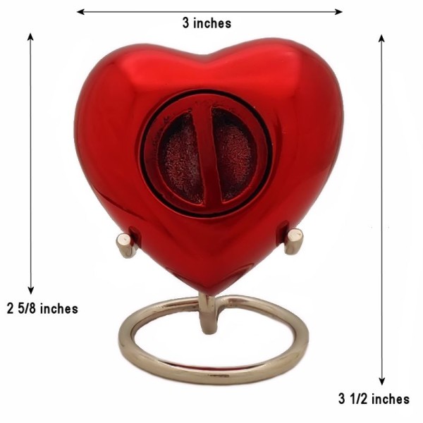 small red heart urn for cremated ashes small red heart urn for ashes