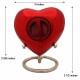 small red heart urn for ashes