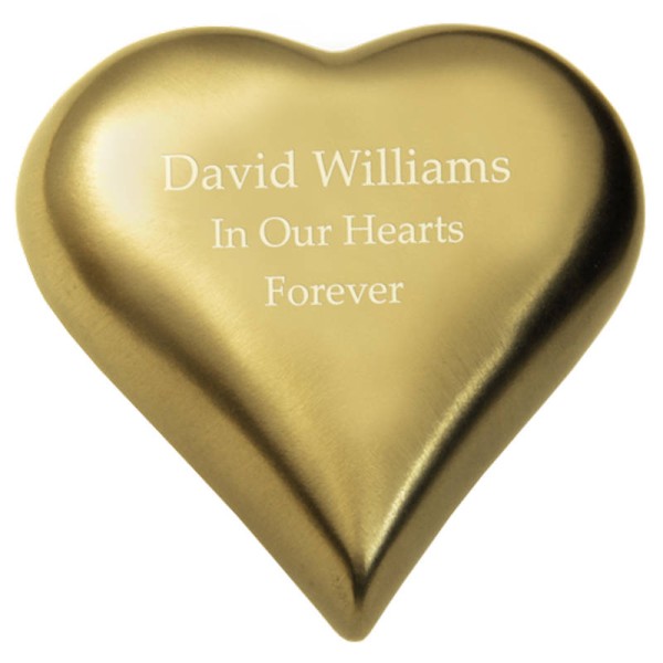 Small Gold Heart Keepsake Urn for Ashes