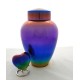 Rainbow Small Heart Urn for Ashes, blue, purple, green