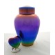 Medium Size Rainbow Urn for Ashes, Blue, Purple, Copper