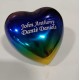 Rainbow Small Heart Urn for Ashes, blue, purple, green