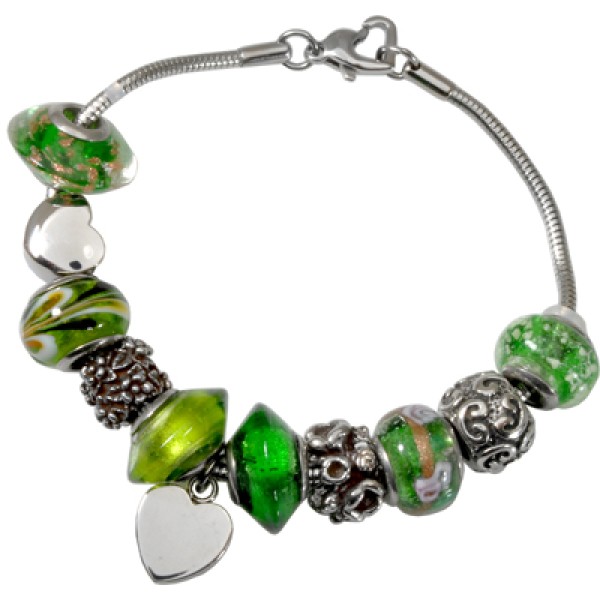 Emerald Green Glass Bead Urn Bracelet for ashes