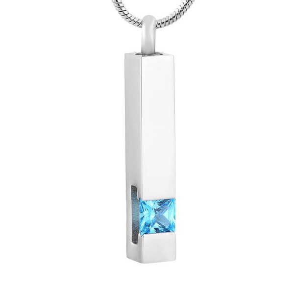 Aquamarine Vial for Ashes - March Birth Stone