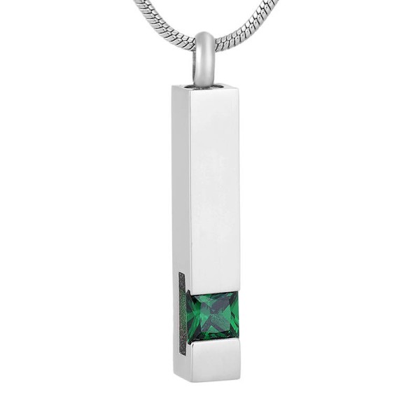 Emerald Green Vial for Ashes -May Birth Stone