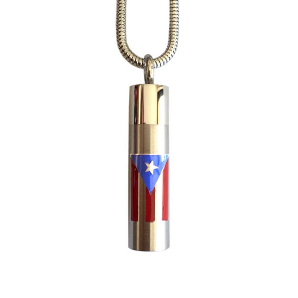 Puerto Rico Flag Vial for Ashes Puerto Rico Flag Vial for Ashes