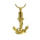 Gold Tone Anchor Necklace for Ashes