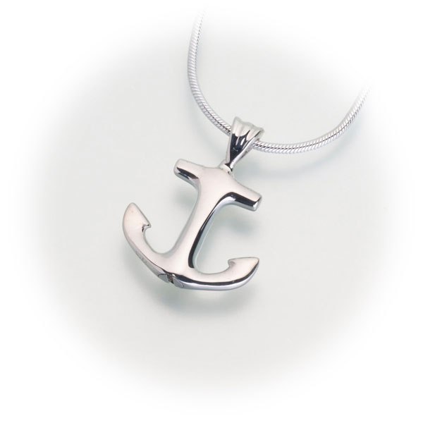 Sterling Silver Anchor Urn Pendant Necklace