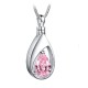 October Pink Teardrop Birthstone Jewelry for Cremated Ashes