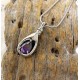 February Purple Birthstone Cremation Necklace, Teardrop