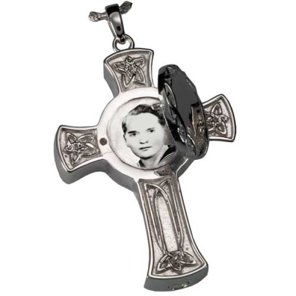 Celtic Knot Cross Photo Urn Locket for Ashes Celtic Knot Cross Photo Urn Locket for Ashes