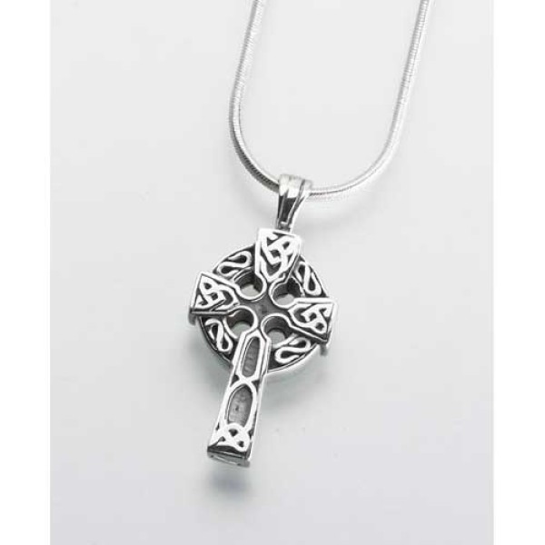 sterling Celtic Cross Cremation Ash Pendant sterling Celtic Cross Cremation Ash Pendant