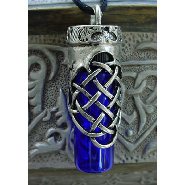 Celtic Knot Cobalt Blue Glass Keepsake Urn Celtic Knot Cobalt Blue Glass Keepsake Urn