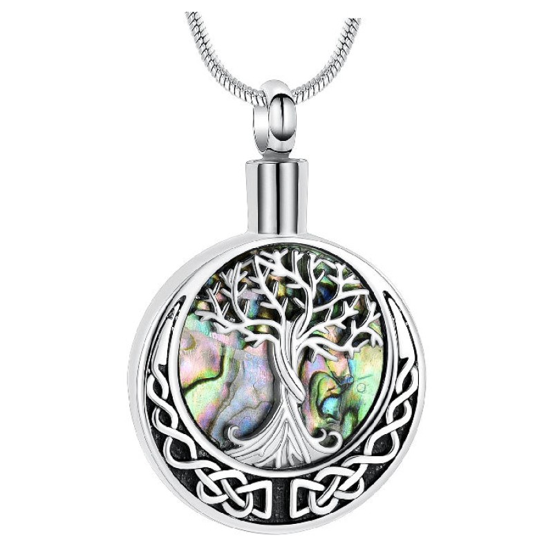 tree of life mother of pearl ash pendant