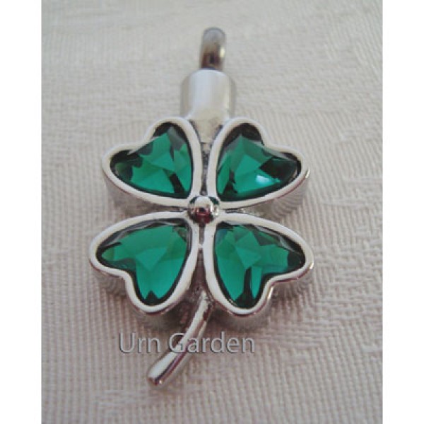 Glass Shamrock Cremation Jewelry