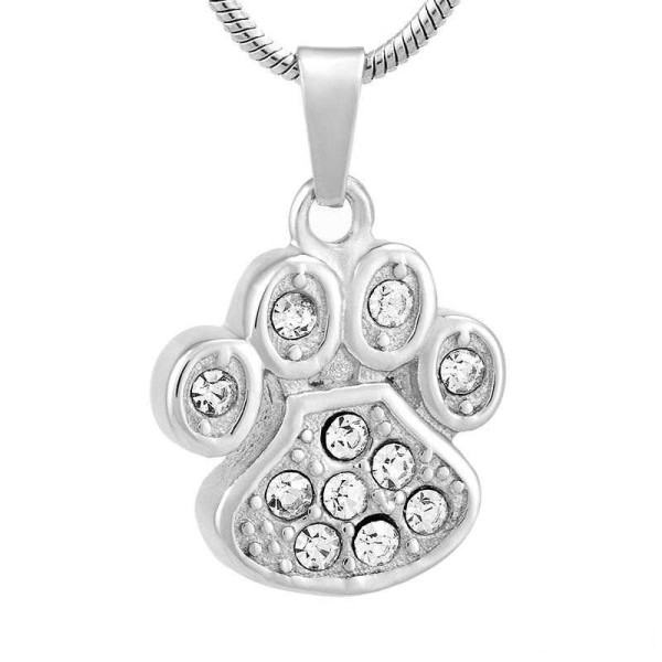 crystal paw print cremation jewelry