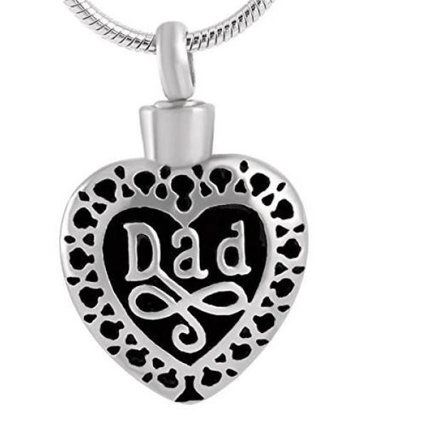 Dad Urn Necklace Simple Heart Urn Necklace Honors Father