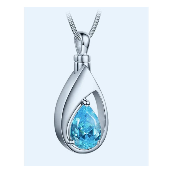 December Birthstone Necklace for Cremated Ashes December Birthstone Necklace for Cremated Ashes