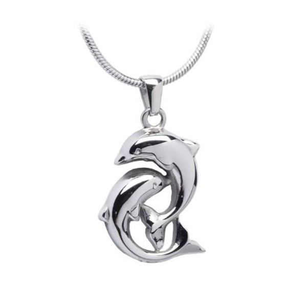 silver Dolphin Ash Urn  Necklace