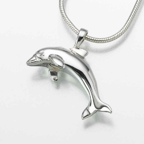 Silver Dolphin Cremation Urn Jewelry