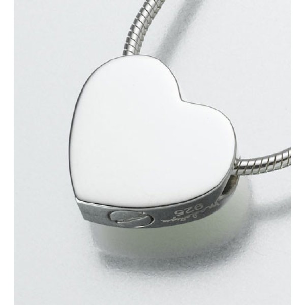 Silver Heart Urn Necklace-Double Chamber Silver Heart Urn Necklace-Double Chamber