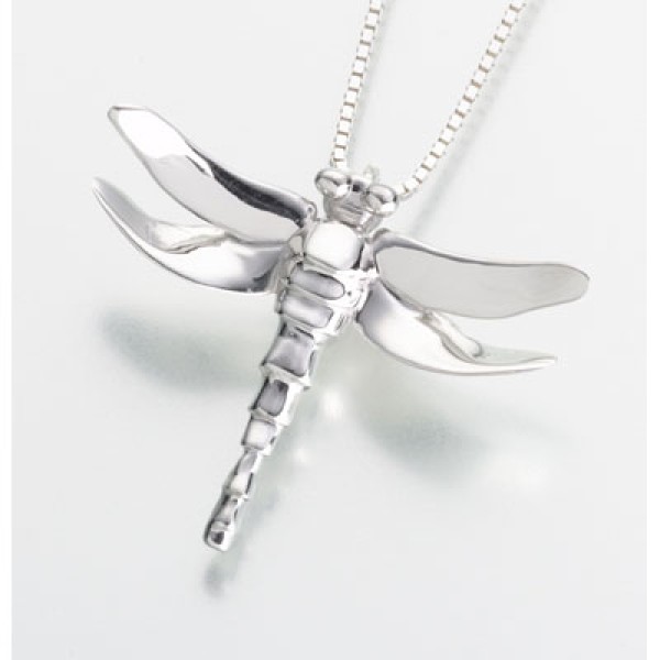 Sterling Silver Dragonfly Cremation Urn Necklace