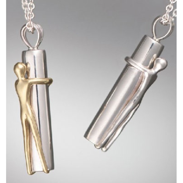 Endless Love Silver Cylinder Urn Necklace