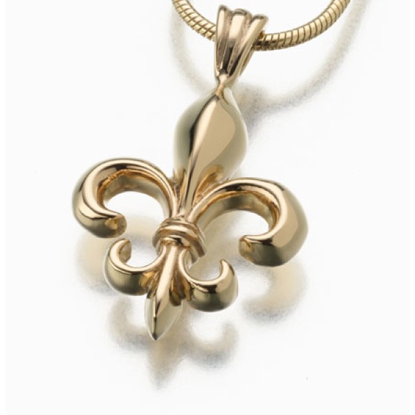 New Orleans Saint Gold, Ash Necklace, French Fleur De Lis Pendant