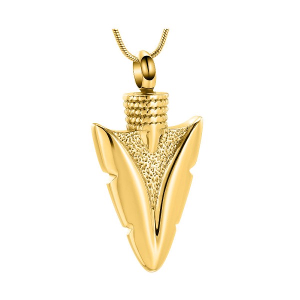 Arrowhead Gold Urn Necklace for Ashes