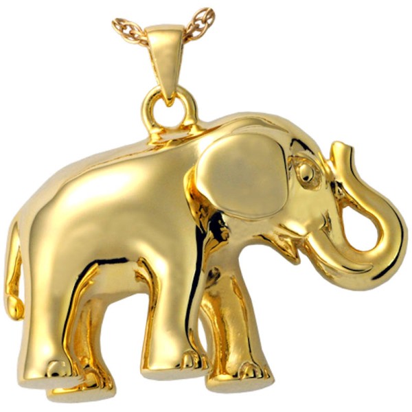 Gold Elephant Cremation Jewelry