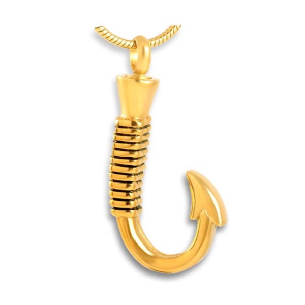 Gold Stainless Steel Fish Hook Jewelry for Ashes