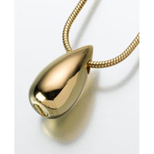 Gold Tear Drop Urn Pendant