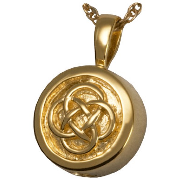 Gold Irish Celtic Cremation Memorial Jewelry