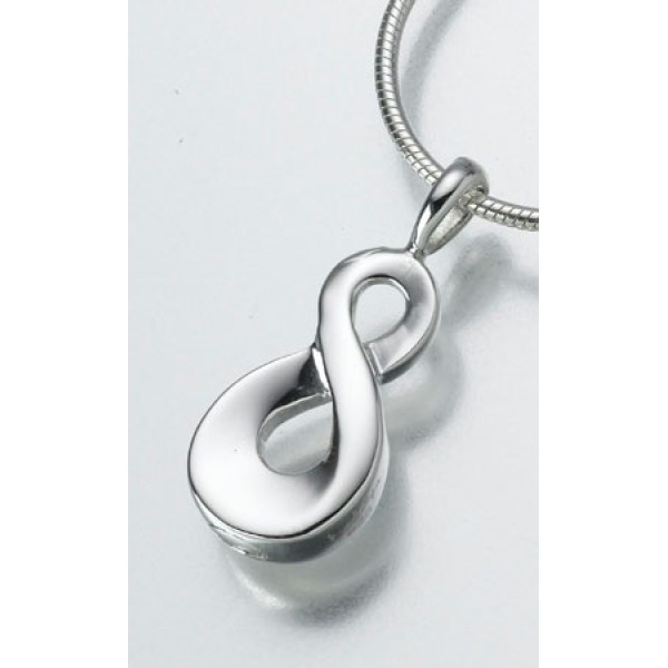 silver infinity cremation urn pendant