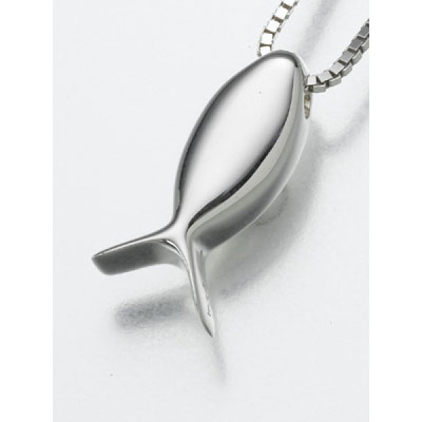 Silver Ithacus Fish Urn Pendant