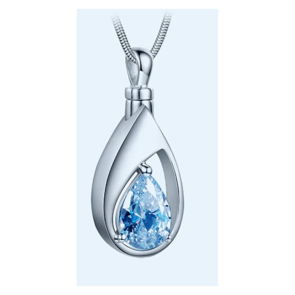 March Blue Birthstone Urn Charm for Ashes March Blue Birthstone Urn Charm for Ashes