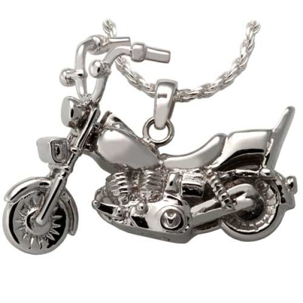 Sterling Silver Motorcycle Urn Necklace