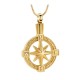 North Star Compass Cremation Jewelry, Silver, Gold, Rose Gold