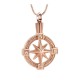 North Star Compass Cremation Jewelry, Silver, Gold, Rose Gold