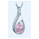 October Birthstone for Cremated Ashes Pink Silver Teardrop October Birthstone for Cremated Ashes Pink Silver Teardrop