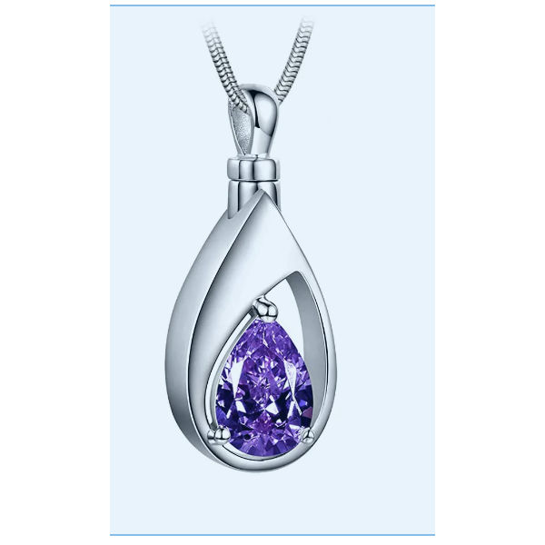 Purple Cremation Necklace, February Birthstone 