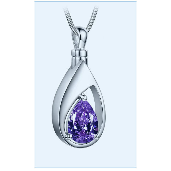 Purple Cremation Necklace, February Birthstone Purple Cremation Necklace, February Birthstone
