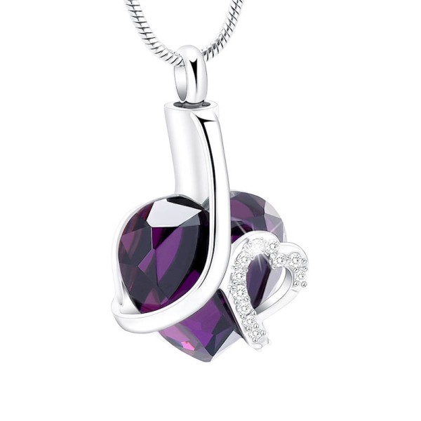 Purple Heart of Glass Urn Necklace