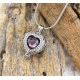 February Birthstone Heart Locket for Cremated Ashes